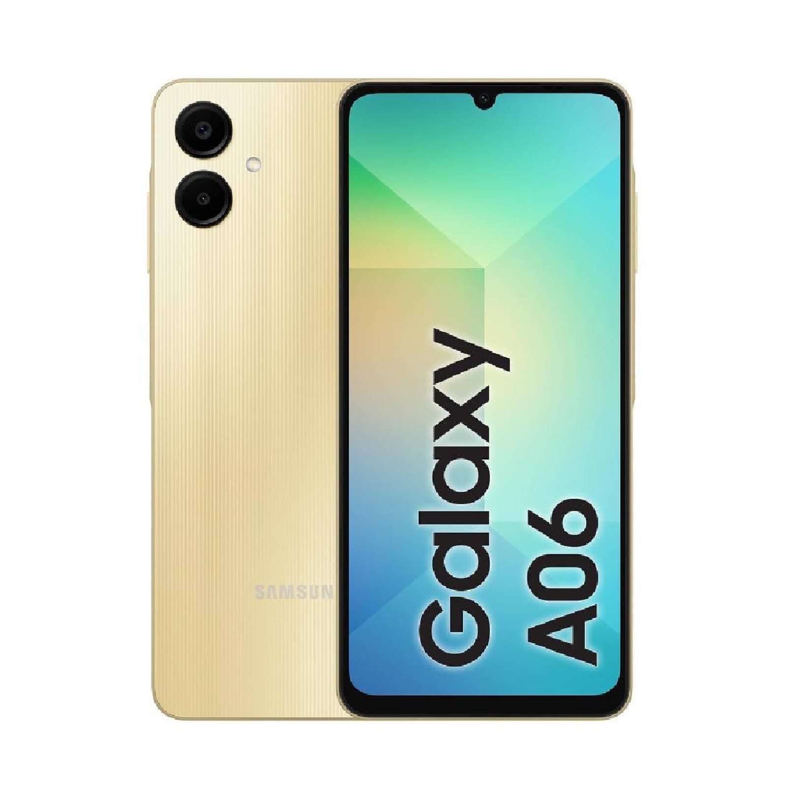 Samsung Galaxy A06 smartphone in gold