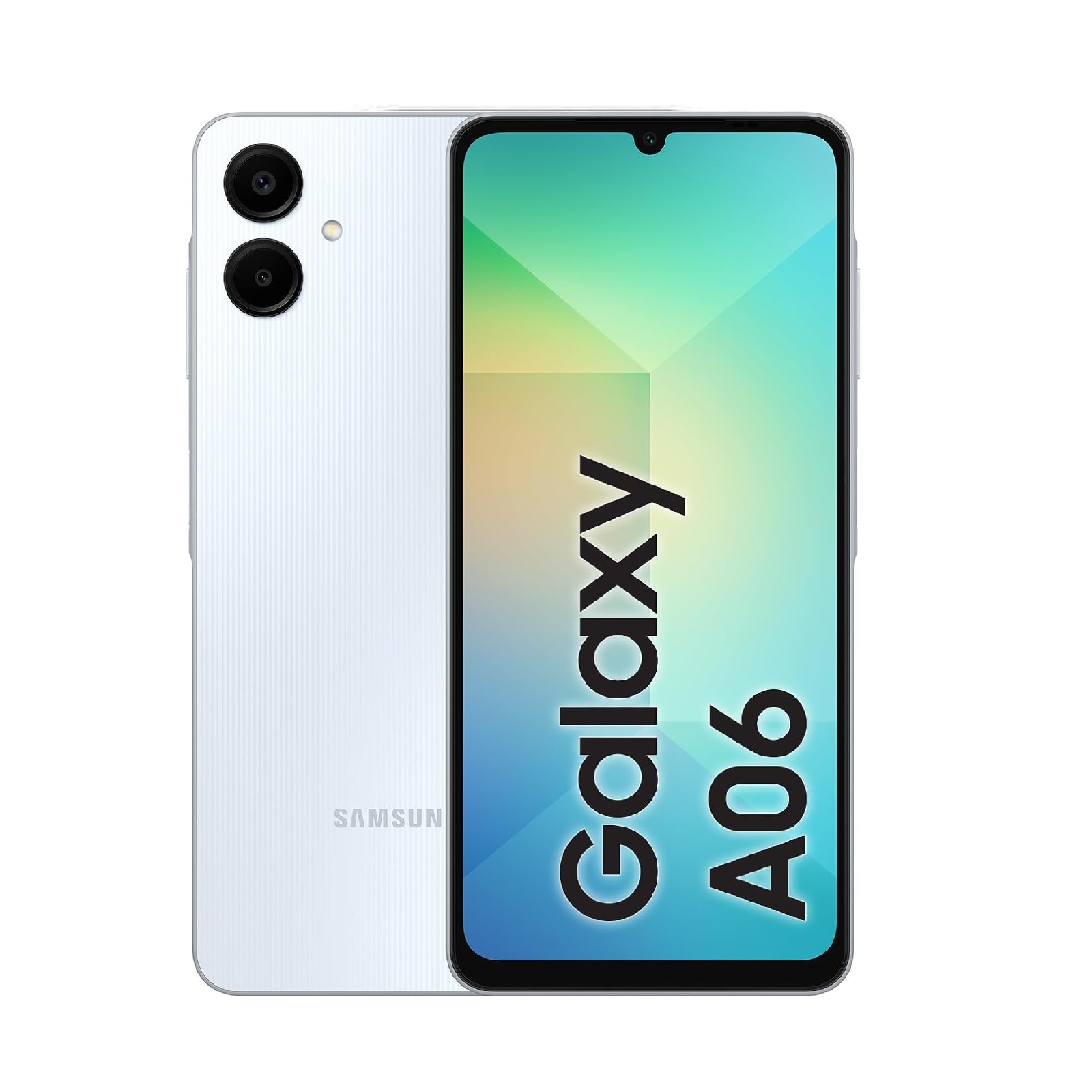 Samsung Galaxy A06 smartphone front Light Blue Samsung Galaxy A06 smartphone front Light Blue